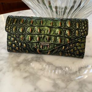 Brahmin Veronica Samba Melbourne Olive Genuine Leather Wallet